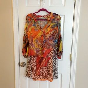 NYGARD 2pc Colorful Sheer Top, Size 12